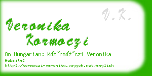 veronika kormoczi business card